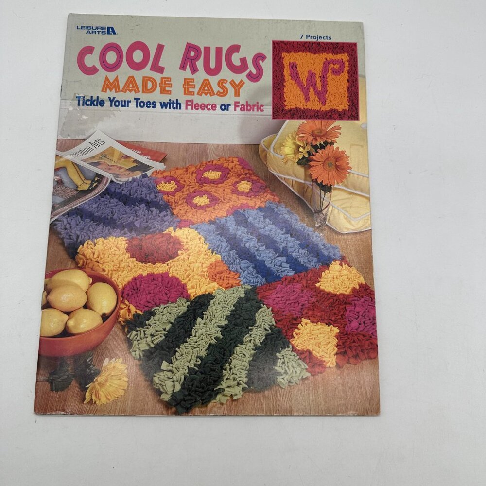 Pb Book Cool Rugs Made Easy Fleece or Fabric 7 Projects Pillows Rugs Craft TA